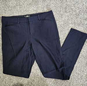Navy blue straight leg dress pants